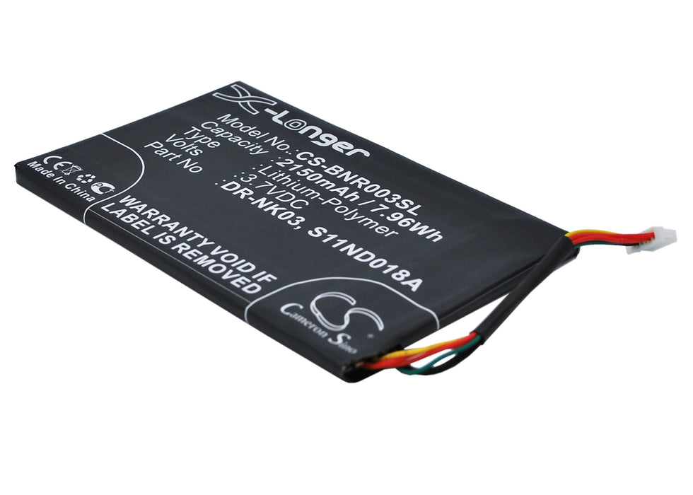 CS-BNR003SL : Battery for Barnes & Noble Nook Simple Touch, BNRV300, Simple Touch 6" and others - Replaces Barnes & Noble DR-NK03, MLP305787, S11ND018A