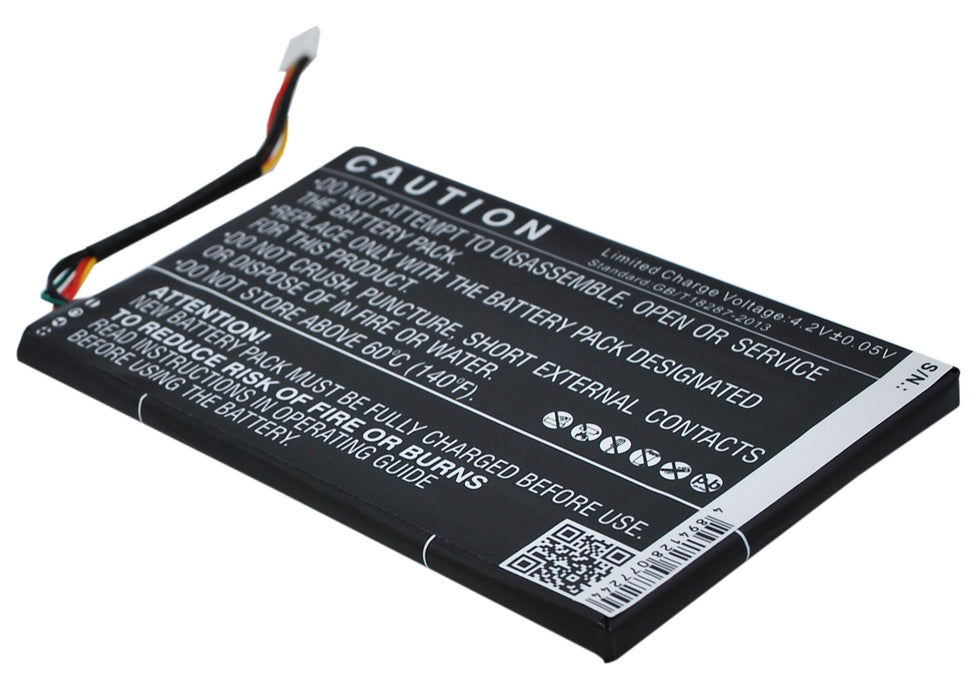 CS-BNR003SL : Battery for Barnes & Noble Nook Simple Touch, BNRV300, Simple Touch 6" and others - Replaces Barnes & Noble DR-NK03, MLP305787, S11ND018A