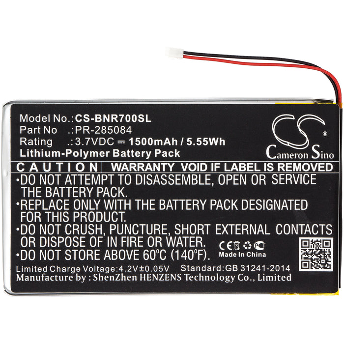 CS-BNR700SL : Battery for Barnes & Noble GlowLight Plus 7.8, BNRV700 - Replaces Barnes & Noble PR-285084