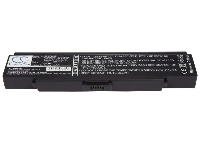 CS-BPL2NB : Battery for Sony VGN-AR390E, VAIO VGN-FE590, VAIO VGN-C291NW/ G and others - Replaces Sony VGP-BPL2, VGP-BPL2C, VGP-BPS2 and others