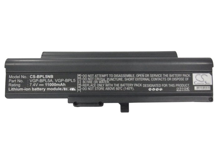 CS-BPL5NB : Battery for Sony VAIO VGN-TX56C/W, VAIO VGN-TX16SP/W, VAIO VGN-TX2XP/L and others - Replaces Sony VGP-BPL5, VGP-BPL5A, VGP-BPS5 and others