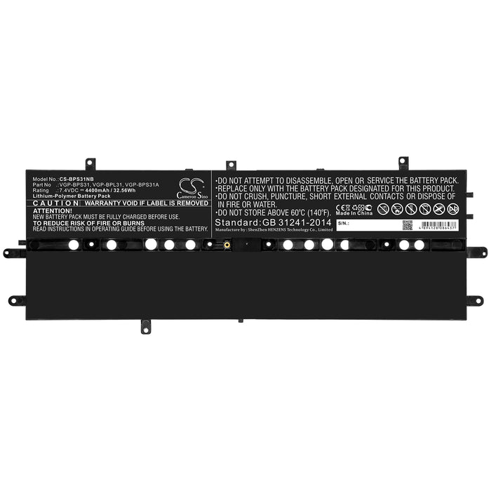 CS-BPS31NB : Battery for Sony VAIO Duo 11, SVD11215CW/B, SVD11215CG and others - Replaces Sony VGP-BPS31, VGP-BPL31, VGP-BPS31A