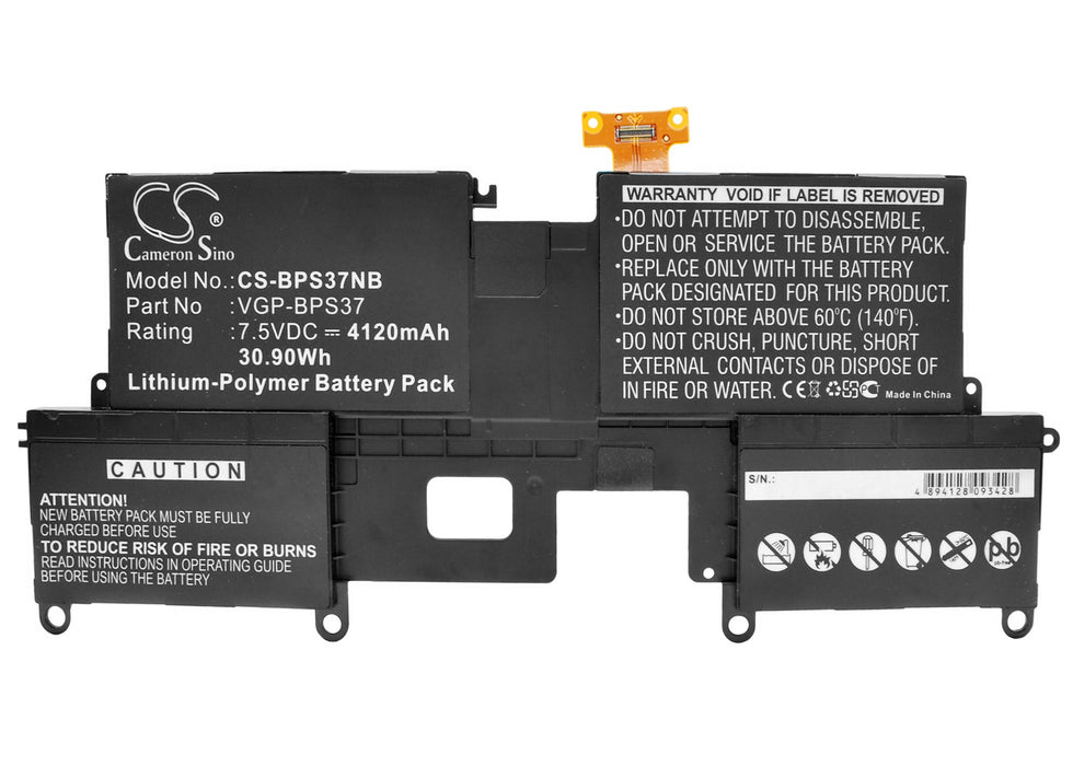 CS-BPS37NB : Battery for Sony VAIO Pro 11, SVP1121ZPWR, SVP11217PW/B and others - Replaces Sony VGP-BPS37