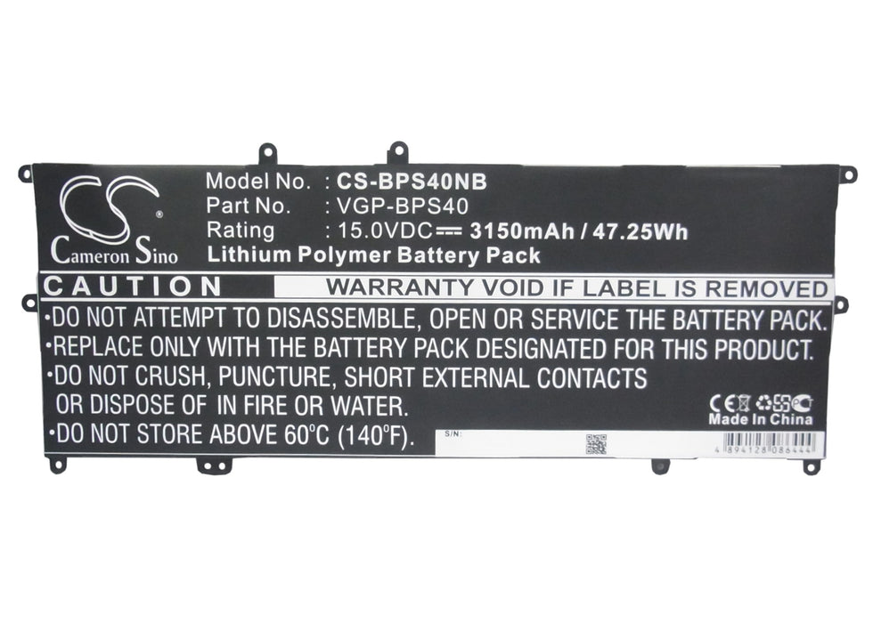 CS-BPS40NB : Battery for Sony VAIO Fit 15A, SVF15N18PW, SVF15N13CW and others - Replaces Sony VGP-BPS40