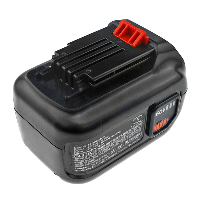 CS-BPT560PW : Battery for Black & Decker LSW60C, CM2060C, LHT360CFF 60V MAX Hedge Trimmer and others - Replaces Black & Decker LBX1560, LBX2560