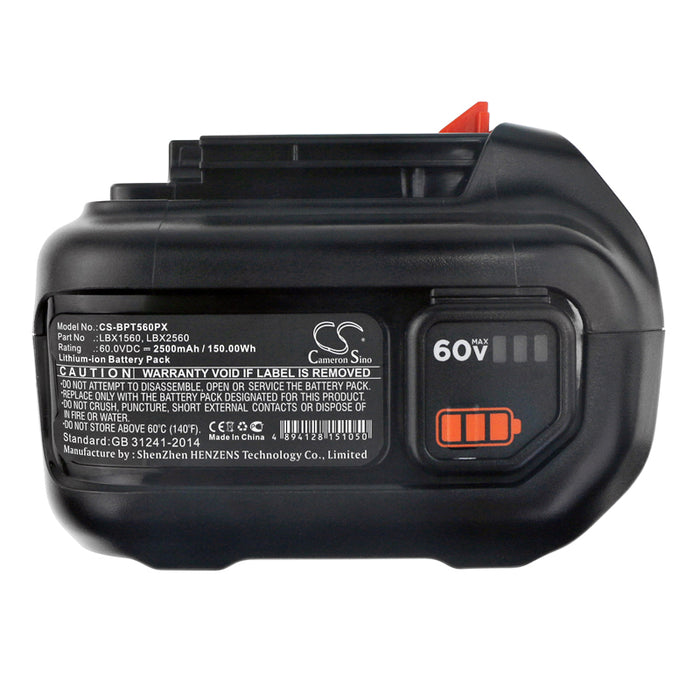 CS-BPT560PX : Battery for Black & Decker LSW60C, CM2060C, LHT360CFF 60V MAX Hedge Trimmer and others - Replaces Black & Decker LBX1560, LBX2560