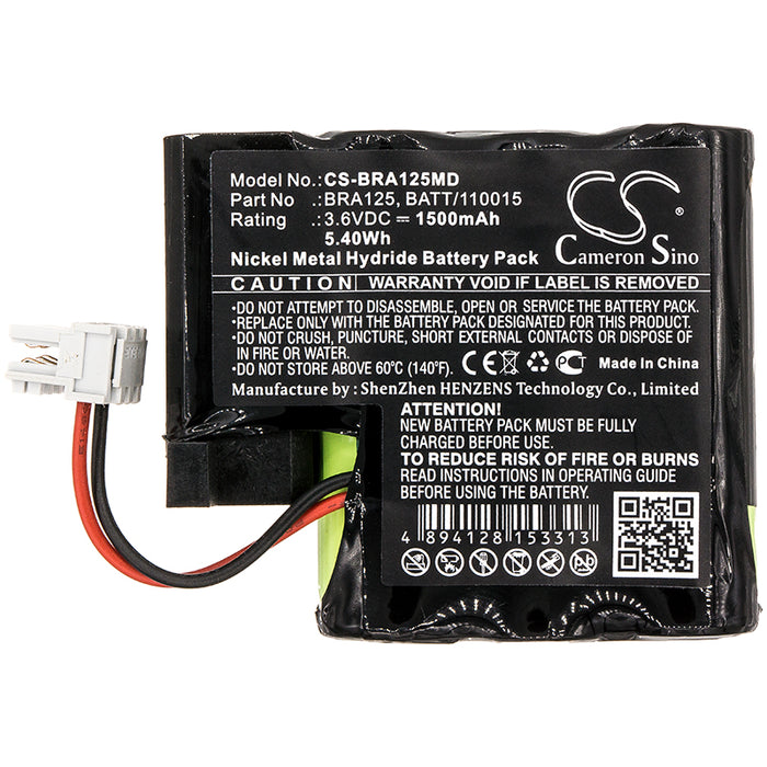 CS-BRA125MD : Battery for Braun Perfusor compact - Replaces Braun BRA125, 120015, BATT/110015 and others