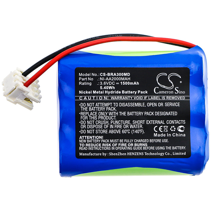 CS-BRA300MD : Battery for Braun Casmed 3/N600AAK - Replaces Braun NI-AA2000MAH