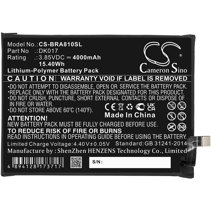 CS-BRA810SL : Battery for Blackview A80 Pro - Replaces Blackview DK017