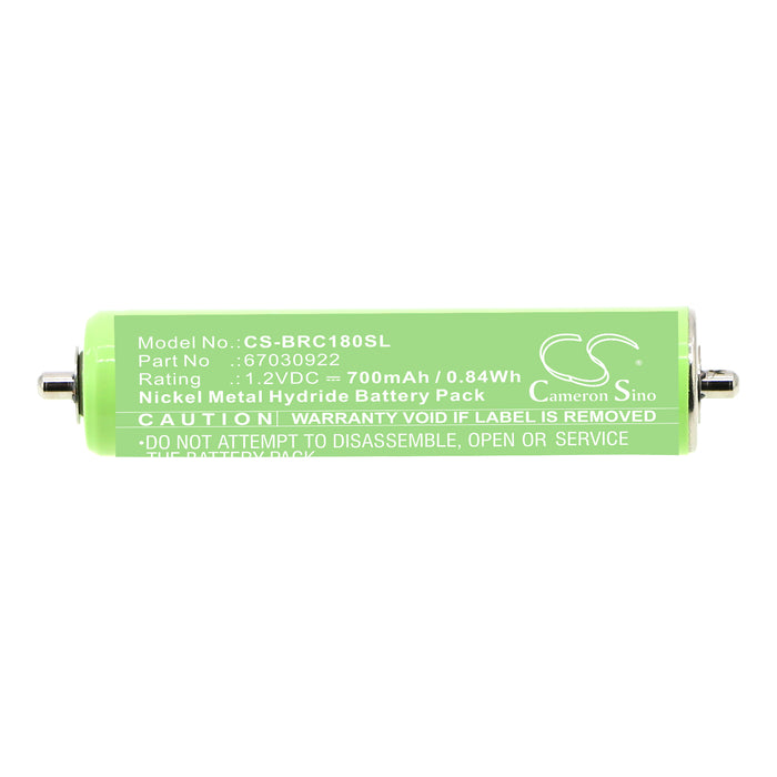 BP-BRC180SL : 1.2 volt 700mAh NiMH AAA battery with Pins, replaces Braun 67030922, 67030368