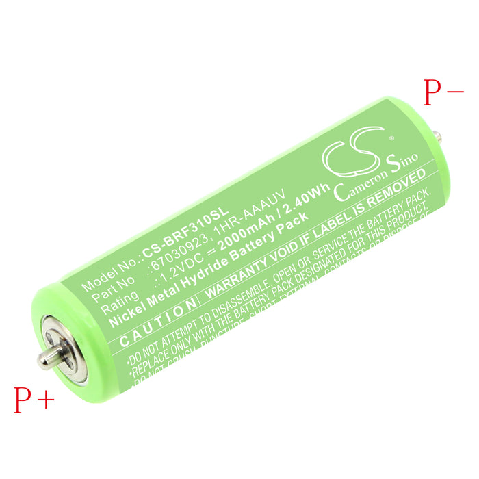 BP-BRF310SL : 1.2 volt 2000mAh NiMH AA battery with Pins, replaces Braun 0025864, 5735709 etc.