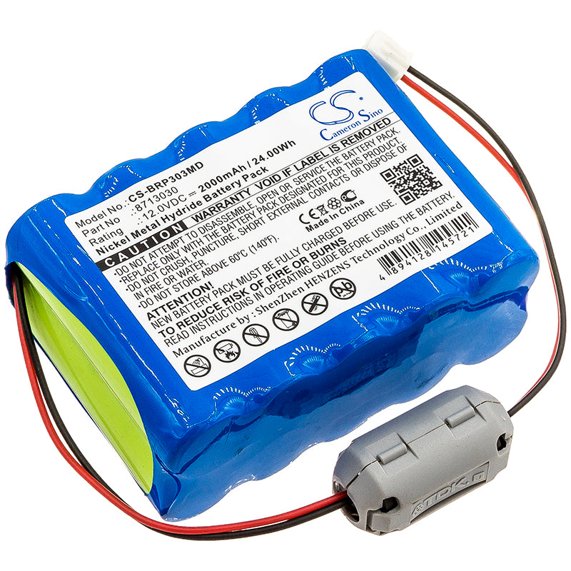 BPBRP303MD 12.0v 2000mAh NiMH Medical Battery; replaces Braun 871303