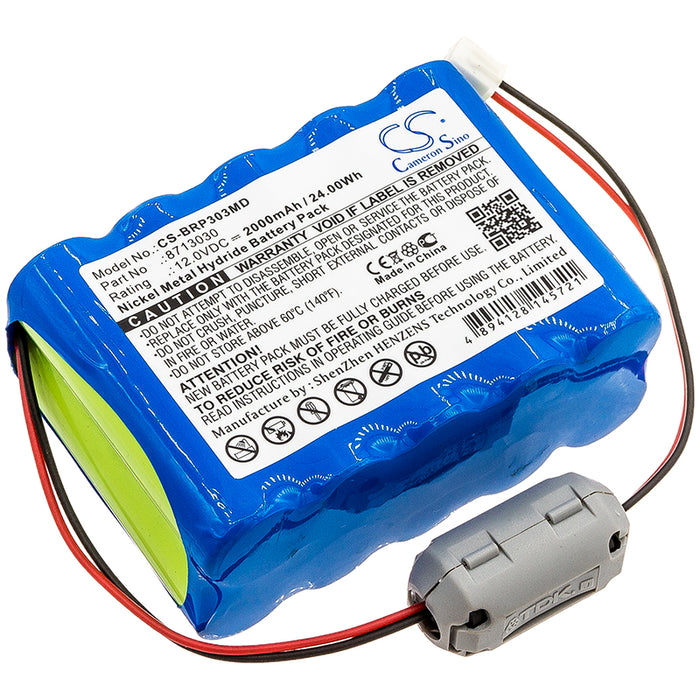 BP-BRP303MD: 12.0v 2000mAh NiMH Medical Battery; replaces Braun 8713030, Perfusor Space