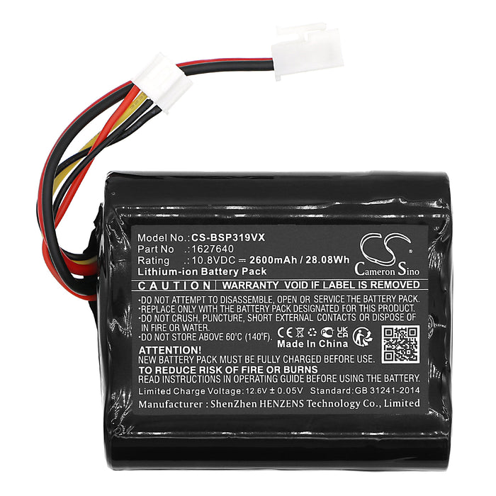 CS-BSP319VX : Battery for Bissell PowerLifter Adapt IonVacuum P2922-10A, 3061+, 3190+ and others - Replaces Bissell 1627640, 1627238