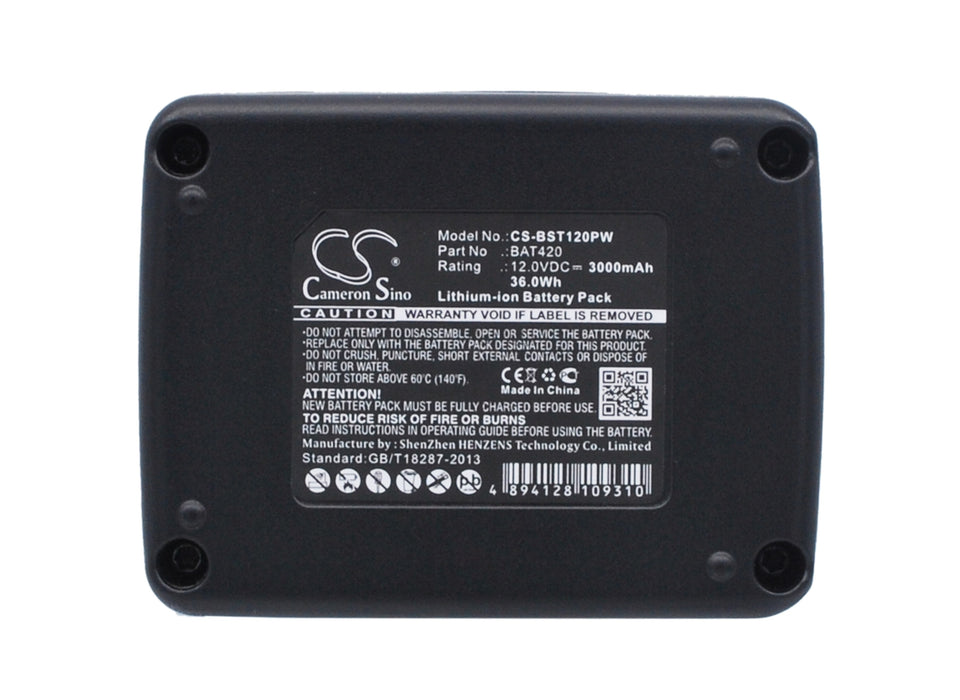 CS-BST120PW : Battery for Bosch 12-Volt Max Tools, SKC120-202, All 12V MAX Pod Battery Style Tools and others - Replaces Bosch BAT420, BAT414, BAT412