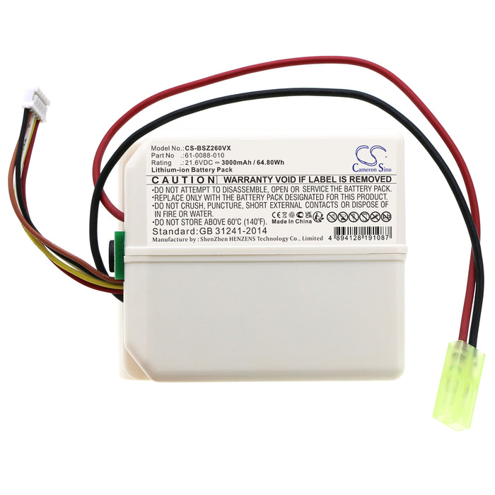 CS-BSZ260VX : Battery for Bissell 2602Z, P2822-21, 2602C - Replaces Bissell 61-0088-010, 1618212, 1620773 and others