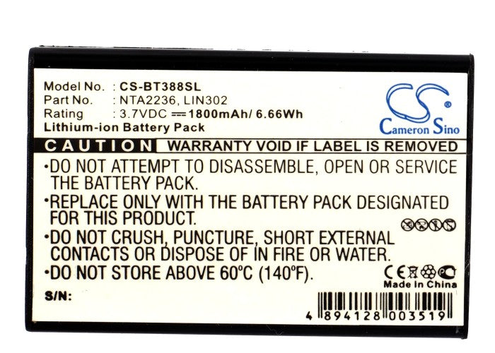 CS-BT388SL : Battery for Globalstar BT-338, BT-318, BT-318X and others - Replaces Globalstar NTA2236