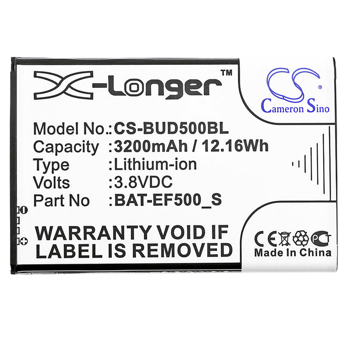 CS-BUD500BL : Battery for Bluebird EF500R, EF500, EF501 and others - Replaces Bluebird BAT-EF500_S, BAT-EF50S, BAT-EF50X and others