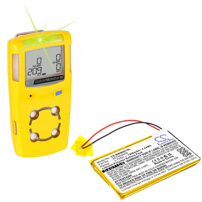 CS-BWM001SL : Battery for BW Gasalert Microclip Gas Detector, GasAlert Micro Clip XL, MCXL-MPCB1 and others - Replaces BW AEC603658