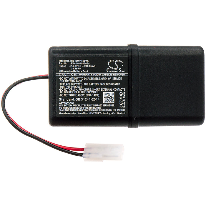 CS-BWP460VX : Battery for Bobsweep Bob PetHair, WP460011RO, Junior and others - Replaces Bobsweep E14040401505a