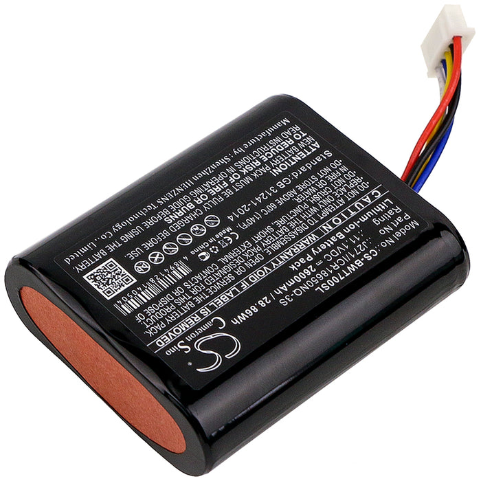 CS-BWT700SL : Battery for Bowers & Wilkins T7 - Replaces Bowers & Wilkins J271/ICR18650NQ-3S