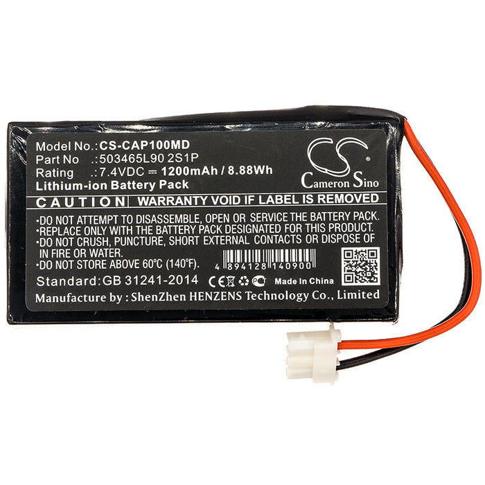 CS-CAP100MD : Battery for CHARMCARE ACCURO TABLETOP PULSE OXIMETER, ACCURO Pulse Oximeter - Replaces CHARMCARE 503465L90 2S1P