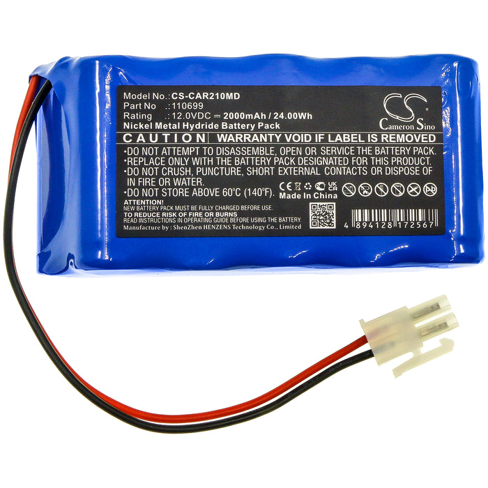 CS-CAR210MD : Battery for Cardioline ECG AR2100 View, ECG 200S, Cardiette ECG Recorder AR1200 view - Replaces Cardioline 110699, GP220AAH10WMXZ, 110785