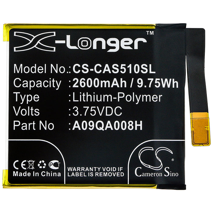 CS-CAS510SL : Battery for CAT S50c - Replaces CAT A09QA008H, 023.B0008.0061