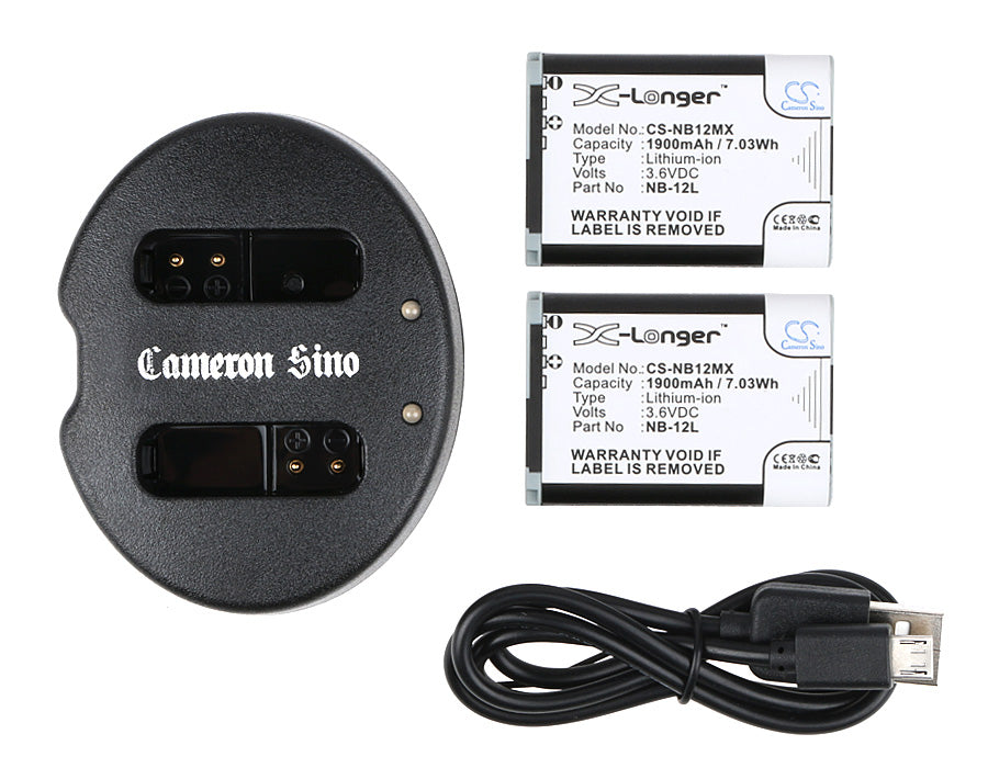 CS-CB008 : For Canon PowerShot N100, LEGRIA Mini X, VIXIA Mini X and others - Replaces Canon NB-12L, CB-2LG