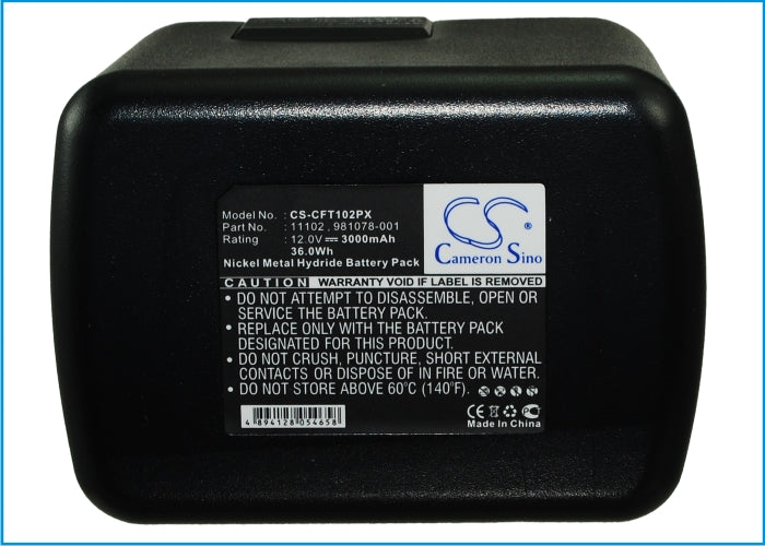 CS-CFT102PX : Battery for Craftsman 315.22411, 315.224110, 9-27137 and others - Replaces Craftsman 11102, 981078-001