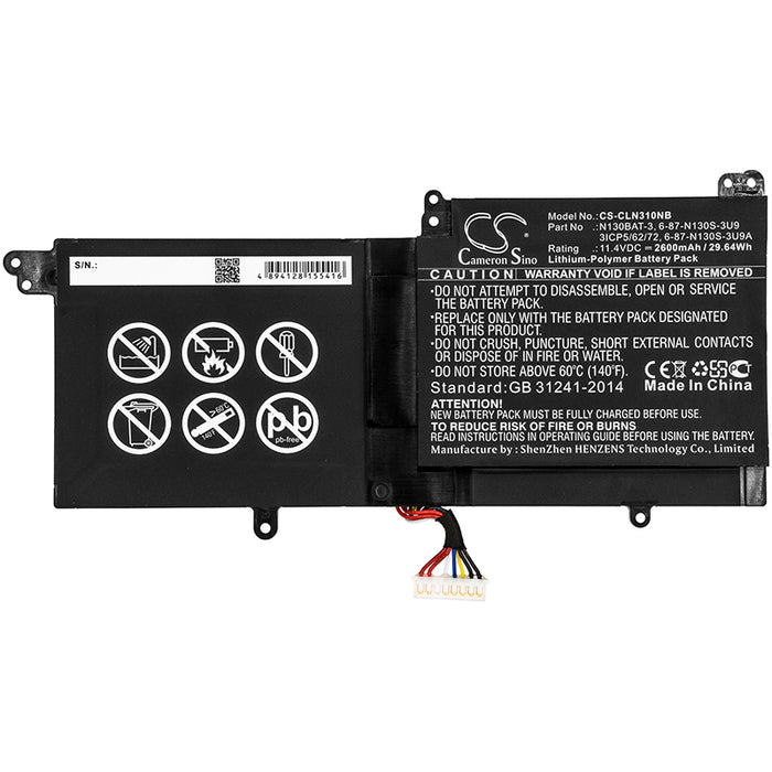 CS-CLN310NB : Battery for Tuxedo System76 Galago Pro 3, InfinityBook Pro 13, InfinityBook Pro 14 and others - Replaces Clevo N130BAT-3, 3ICP5/62/72, 6-87-N130S-3U9 and others