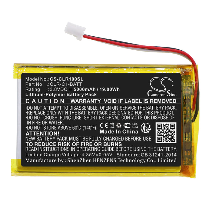 CS-CLR100SL : Battery for ClareOne Smart Home Panel, CLR-C1-PNL1 - Replaces ClareOne CLR-C1-BATT