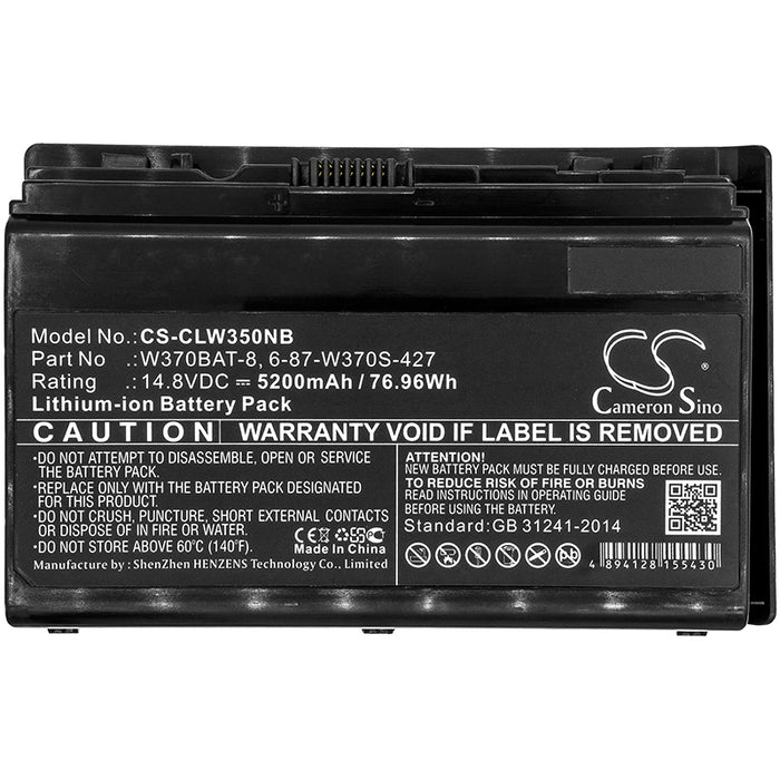 CS-CLW350NB : Battery for Schenker XMG A722, XMG A723-8UC, W370ST and others - Replaces Clevo 6-87-W370S-427, 6-87-W370S-4271, 6-87-W37ES-427 and others