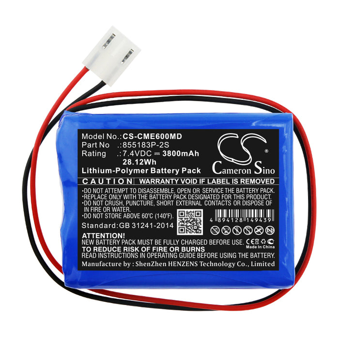 CS-CME600MD : Battery for CONTEC ECG-600G - Replaces CONTEC 855183P-2S