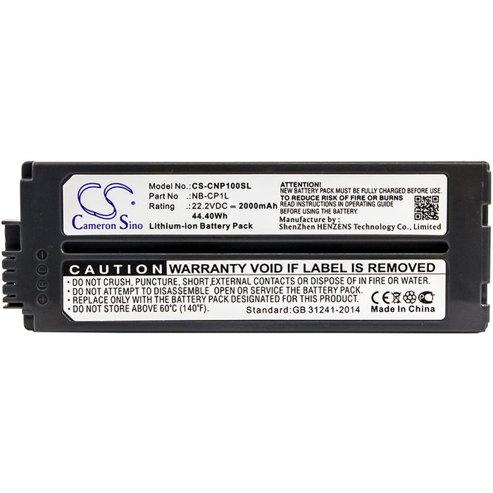 CS-CNP100SL : Battery for Canon Selphy CP-100, Selphy CP-200, Selphy CP-220 and others - Replaces Canon NB-CP1L, NB-CP2L, NB-CP2LH and others