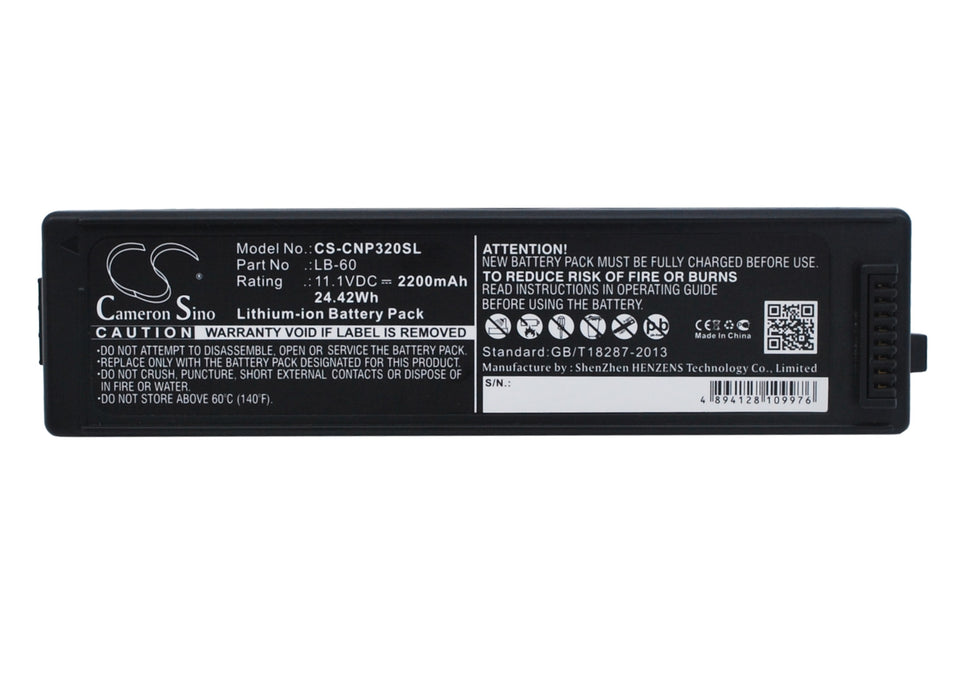 CS-CNP320SL : Battery for Canon LK-62, PIXMA iP100, PIXMA iP100 min and others - Replaces Canon LB-60, 2446B003, K30274 and others