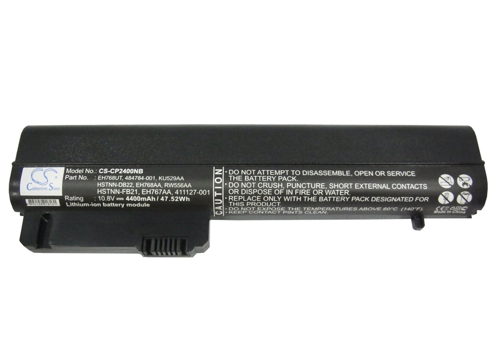 CS-CP2400NB : Battery for HP EliteBook 2533t, EliteBook 2530p - Replaces HP 412789-001, BJ803AA, HSTNN-XB21 and others