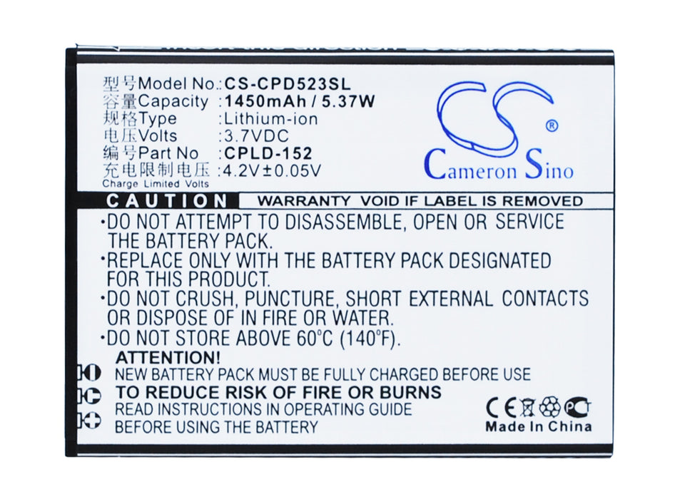 CS-CPD523SL : Battery for Coolpad 5263, 5360 - Replaces Coolpad CPLD-152