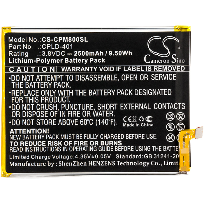 CS-CPM800SL : Battery for Coolpad Max A8, A8-930 A8-831 - Replaces Coolpad CPLD-401