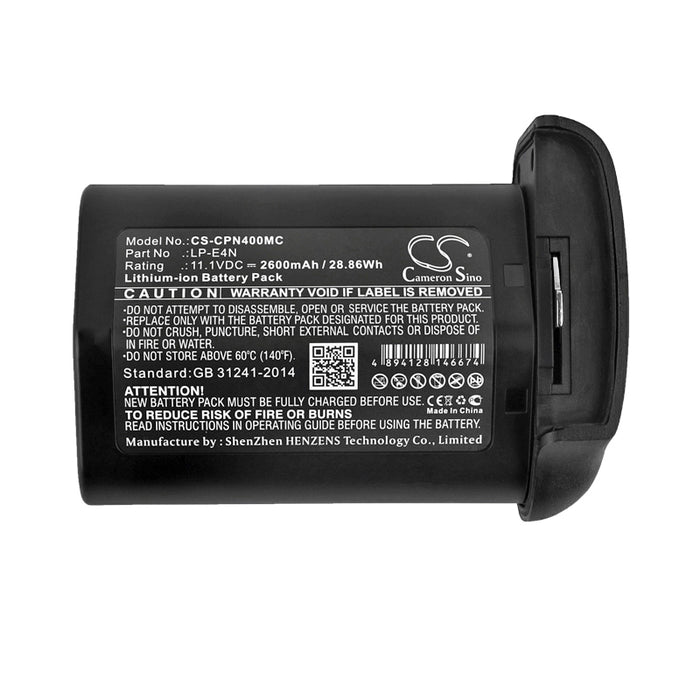 BP-CPN400MC: 11.1v 2600mAh Li-ION Battery, replaces Canon LP-E4N