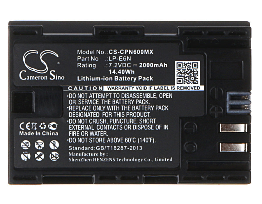 CS-CPN600MX : Battery for Canon EOS 5D Mark II, EOS 5D Mark III, EOS 5DS and others - Replaces Canon LP-E6N