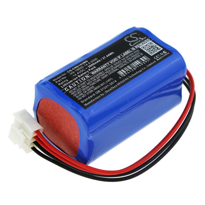 CS-CRE103MD : Battery for Carewell ECG-1103, ECG-1103B, ECG-1103G and others - Replaces Carewell HX-18650-14.4-2000