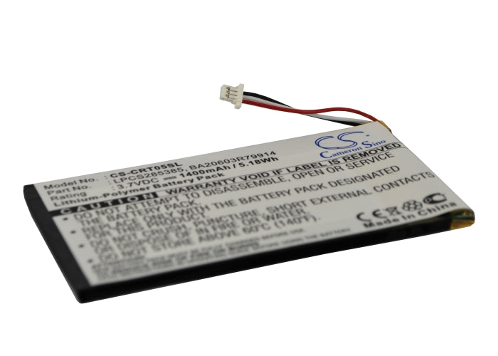 CS-CRT05SL : Battery for Creative Zen Vision M 30GB, Zen Vision M (60GB), DVP-HD0003 - Replaces Creative LPCS285385, BA20603R79914