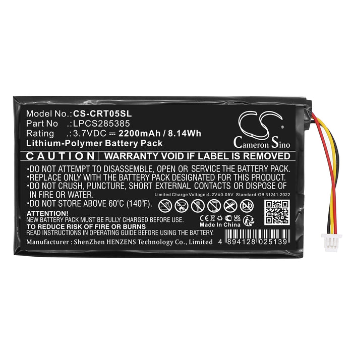 CS-CRT05SL : Battery for Creative Zen Vision M 30GB, Zen Vision M (60GB), DVP-HD0003 - Replaces Creative LPCS285385, BA20603R79914