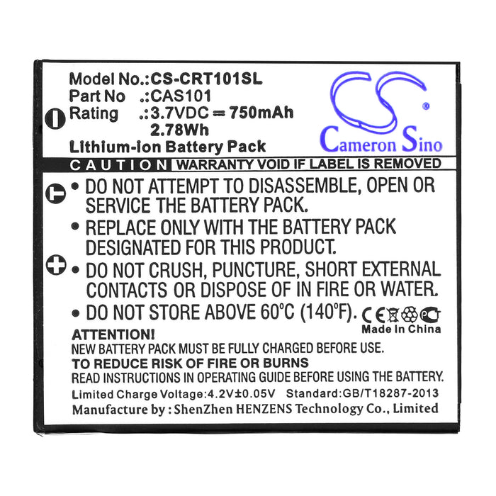 CS-CRT101SL : Battery for Creative Vado, Vado Video Cam, Vado Pocket HD and others - Replaces Creative CAS101