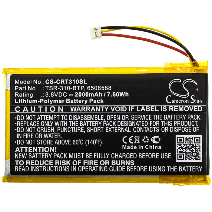 CS-CRT310SL : Battery for Crestron TSR-310, TSR-310 Handheld Touch Screen Remote - Replaces Crestron TSR-310-BTP, 6508588