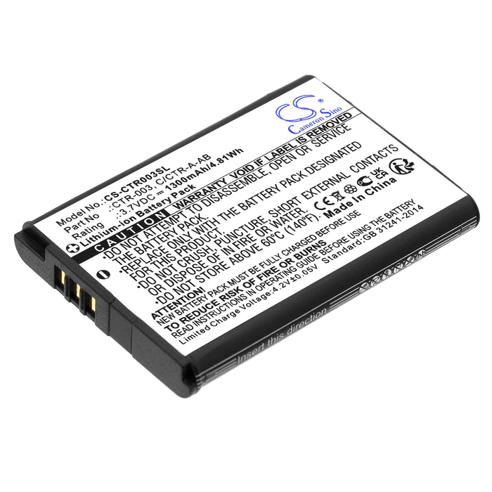 CS-CTR003SL : Battery for Nintendo 3DS, CTR-001, MIN-CTR-001 and others - Replaces Nintendo CTR-003, C/CTR-A-AB