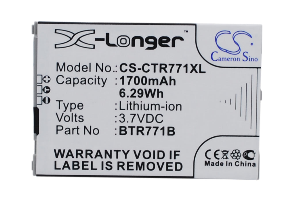 CS-CTR771XL : Battery for Casio GzOne Commando C771, C771 - Replaces Casio BTR771B