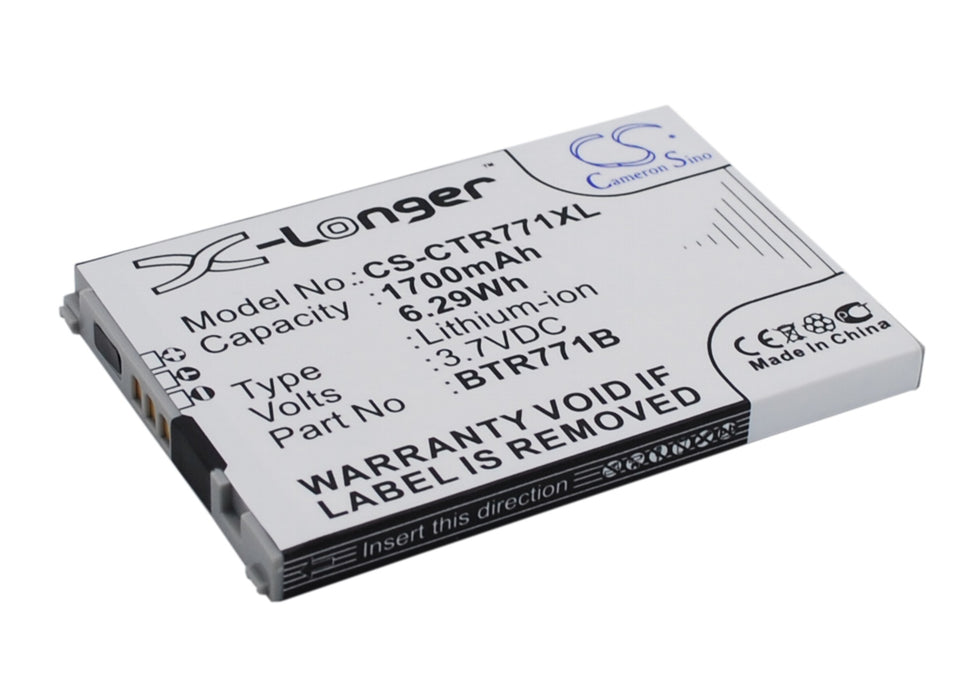 CS-CTR771XL : Battery for Casio GzOne Commando C771, C771 - Replaces Casio BTR771B