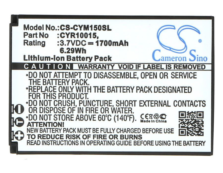 CS-CYM150SL : Battery for Cyrus CM15 - Replaces Cyrus CYR10015, HE-129382